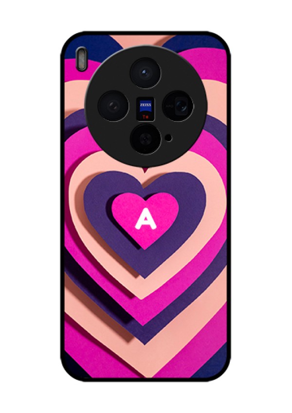 Vivo X300 5G Custom Glass Phone Case - Cute Heart Pattern Design
