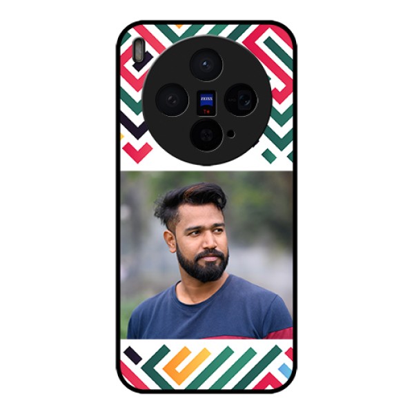 Vivo X300 5G Custom Glass Phone Case - Colorful Maze Pattern Design Vivo X300 5G Custom Glass Phone Case - Colorful Maze Pattern Design
