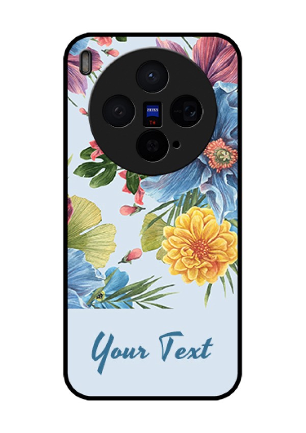 Vivo X300 5G Custom Glass Phone Case - Stunning Watercolored Flowers Painting Design