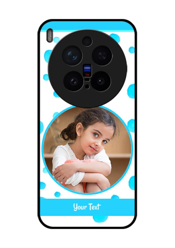 Vivo X300 Pro 5G Custom Glass Phone Case - Blue Bubbles Pattern Design