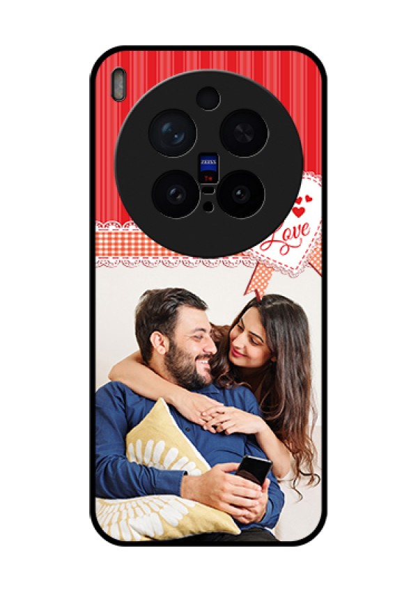 Vivo X300 Pro 5G Custom Glass Phone Case - Red Love Pattern Design