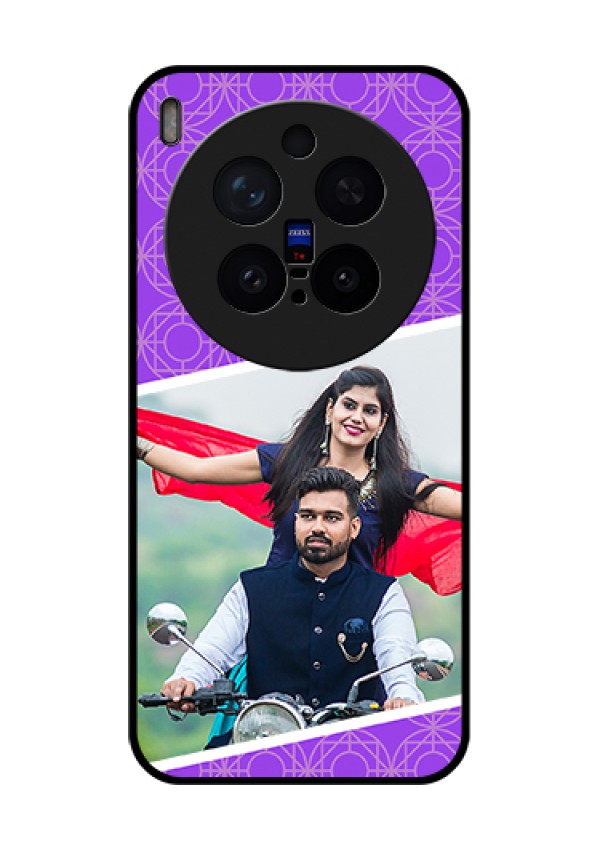 Vivo X300 Pro 5G Custom Glass Phone Case - Violet Color Pattern Design