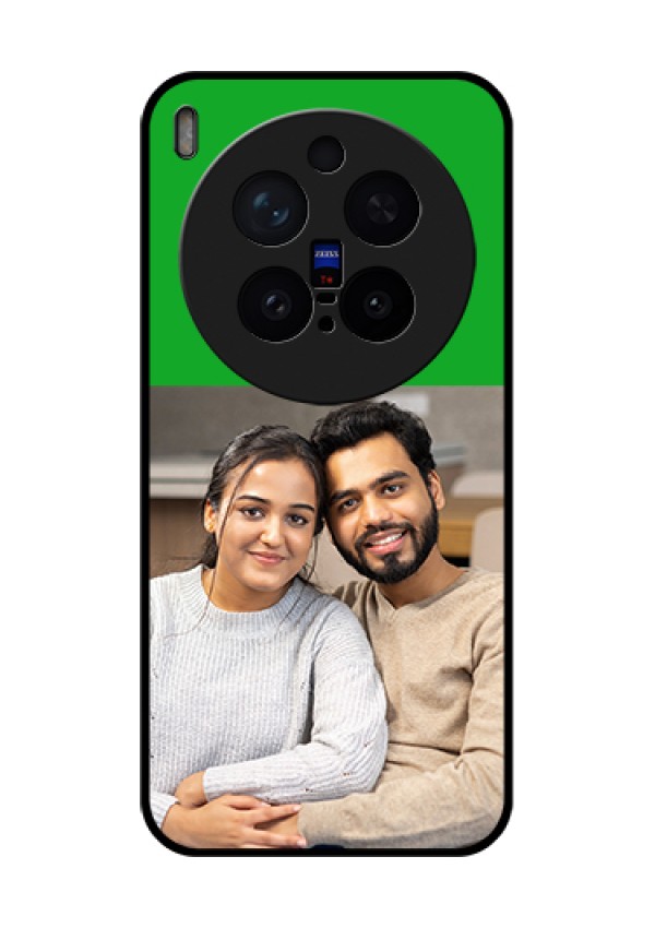 Vivo X300 Pro 5G Custom Glass Phone Case - Green Pattern Design