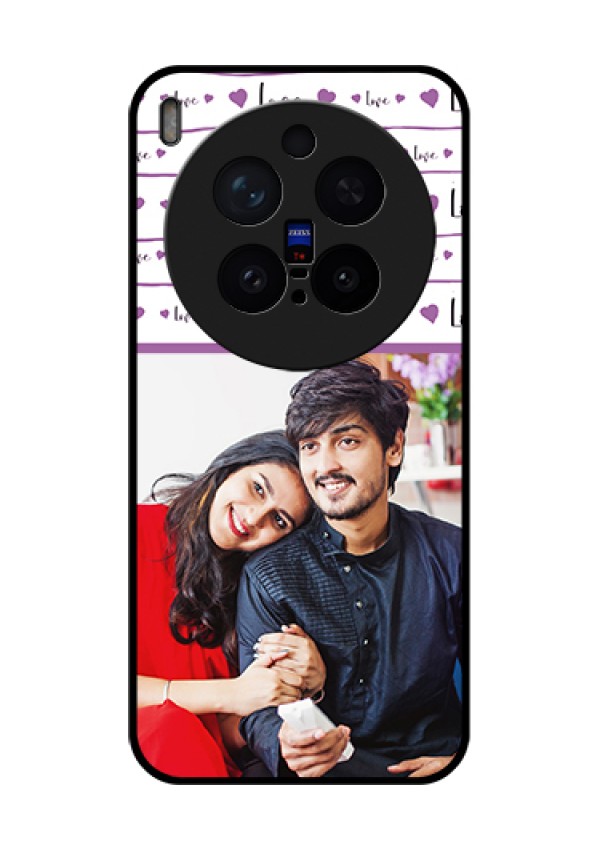 Vivo X300 Pro 5G Custom Glass Phone Case - Couples Heart Design