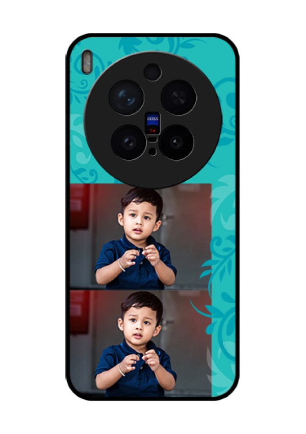 Vivo X300 Pro 5G Custom Glass Phone Case - With Photo And Green Floral Design