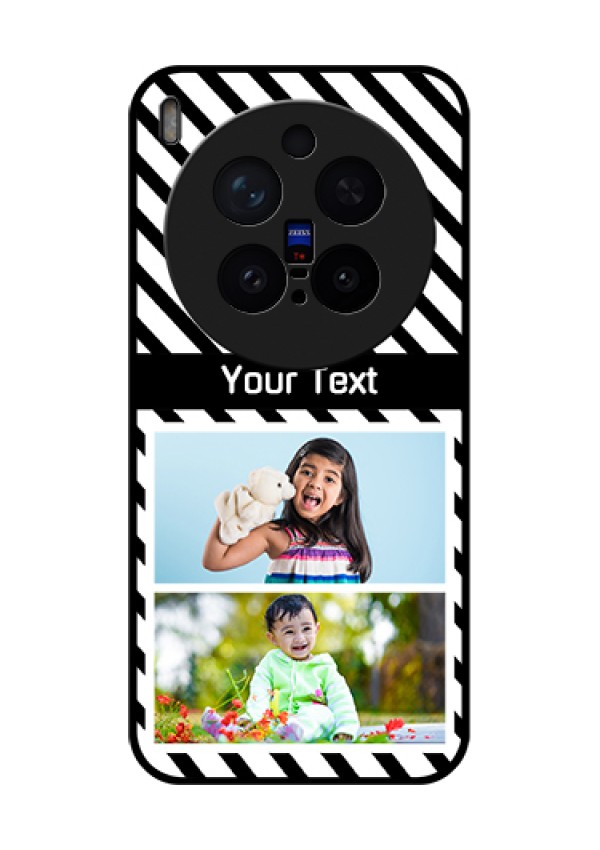 Vivo X300 Pro 5G Custom Glass Phone Case - Black And White Stripes Design