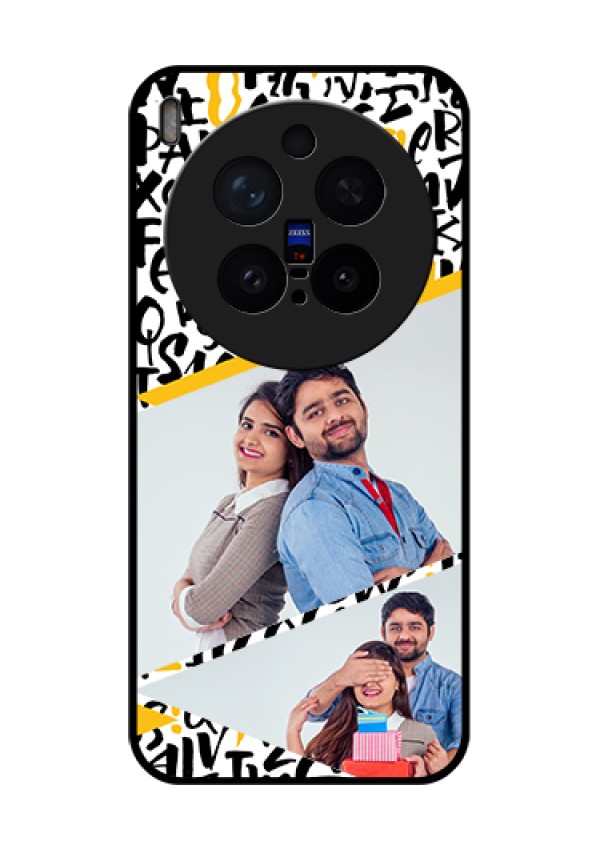 Vivo X300 Pro 5G Custom Glass Phone Case - Letters Pattern Design