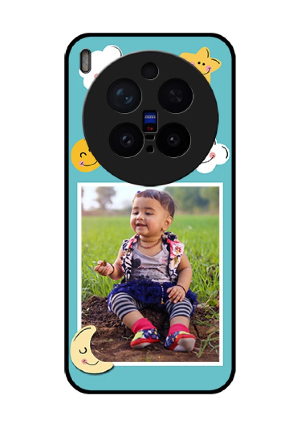 Vivo X300 Pro 5G Custom Glass Phone Case - Smiley Kids Stars Design