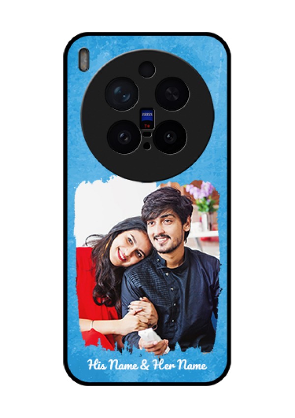 Vivo X300 Pro 5G Custom Glass Phone Case - Blue Color Vintage Design