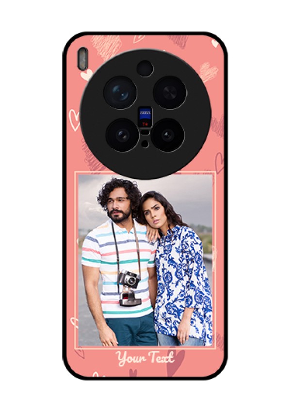 Vivo X300 Pro 5G Custom Glass Phone Case - Love Doodle Art Design
