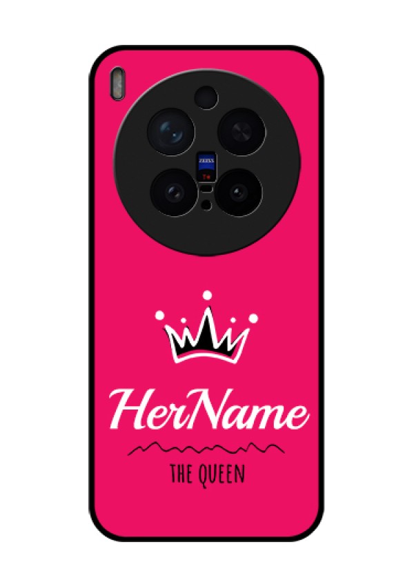 Vivo X300 Pro 5G Custom Glass Phone Case - Queen With Name Design