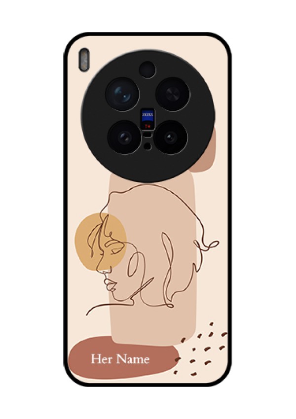 Vivo X300 Pro 5G Custom Glass Phone Case - Calm Woman Line Art Design