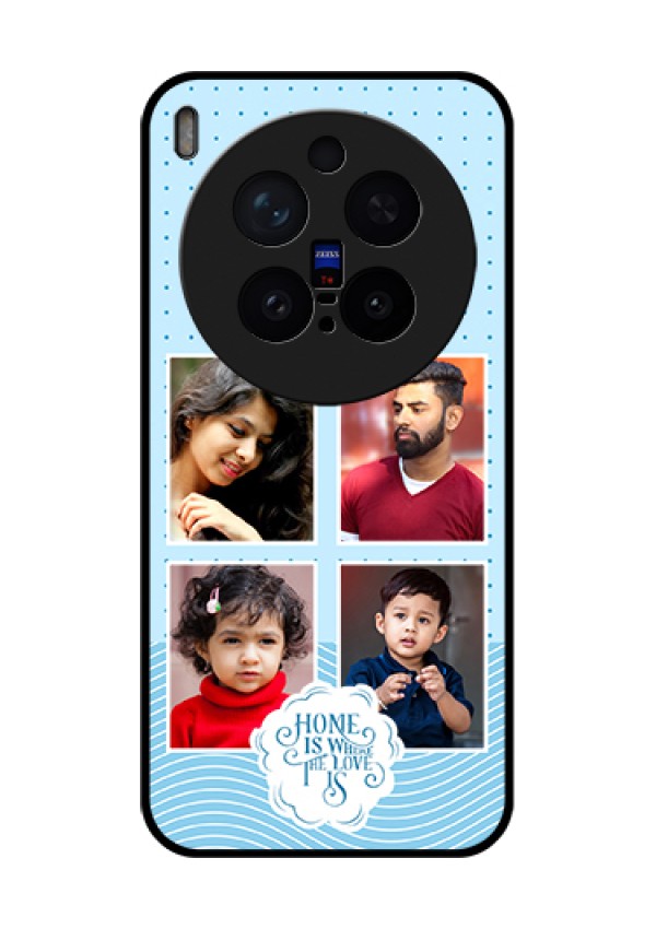 Vivo X300 Pro 5G Custom Glass Phone Case - Cute Love Quote With 4 Pic Upload Design