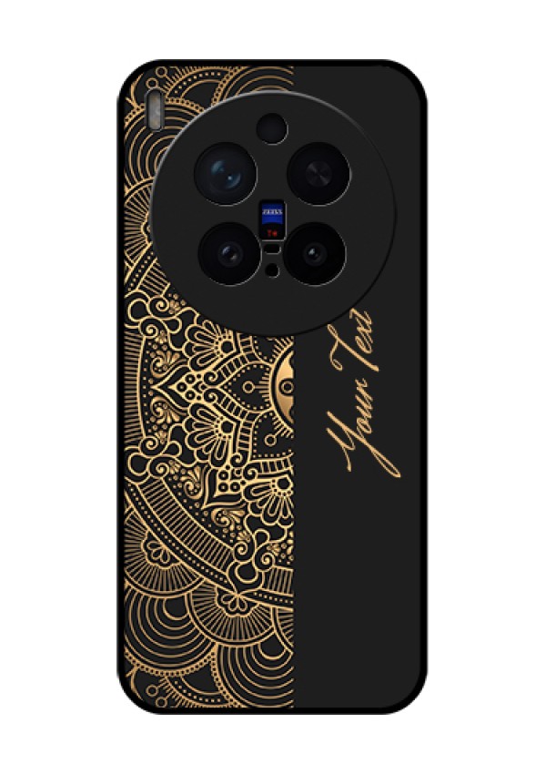 Vivo X300 Pro 5G Custom Glass Phone Case - Mandala Art With Custom Text Design