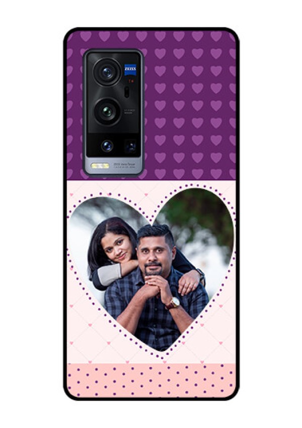 Vivo X60 Pro Plus 5G Custom Glass Phone Case - Violet Love Dots Design