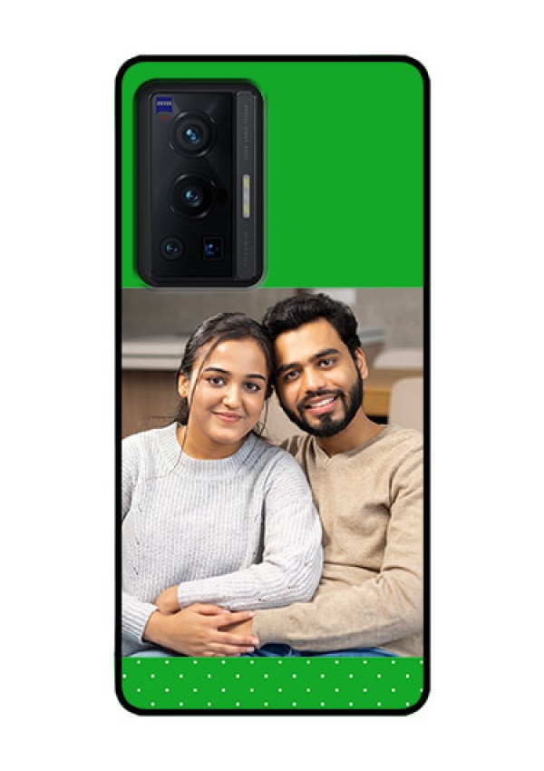 Vivo X70 Pro 5G Personalized Glass Phone Case - Green Pattern Design