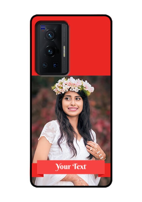 Vivo X70 Pro 5G Custom Glass Phone Case - Simple Red Color Design