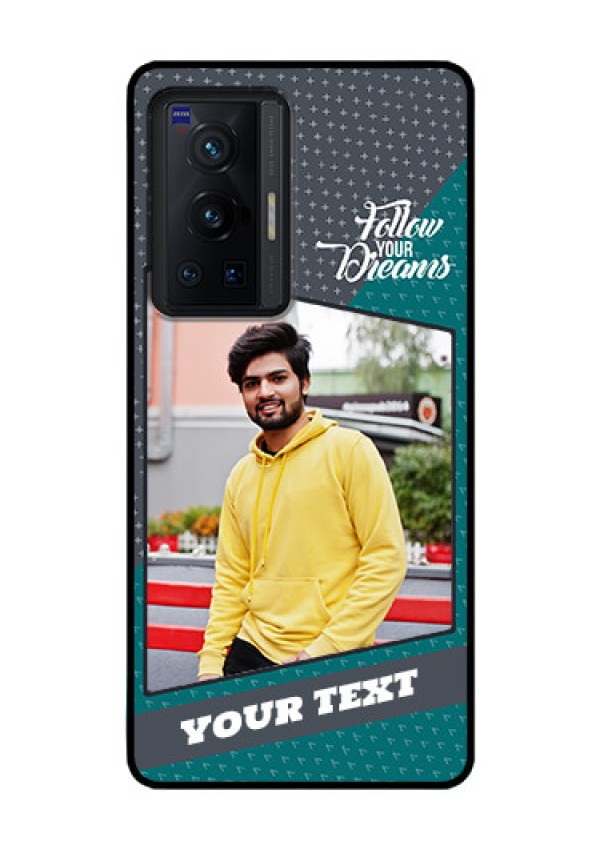 Vivo X70 Pro 5G Personalized Glass Phone Case - Background Pattern Design with Quote