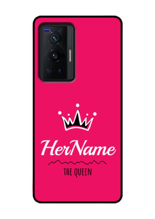 Vivo X70 Pro 5G Glass Phone Case Queen with Name