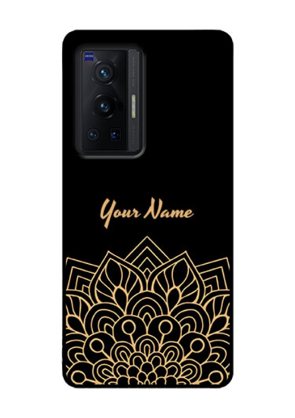Vivo X70 Pro 5G Custom Glass Phone Case - Golden mandala Design