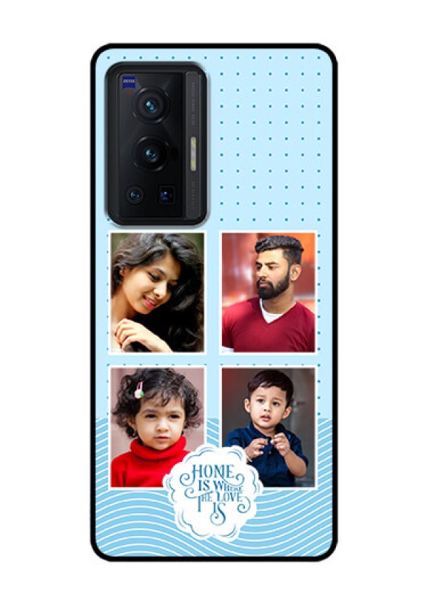 Vivo X70 Pro 5G Custom Glass Phone Case - Cute love quote with 4 pic upload Design