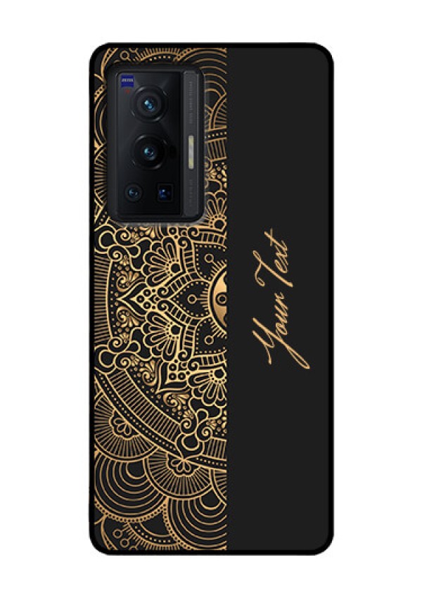 Vivo X70 Pro 5G Photo Printing on Glass Case - Mandala art with custom text Design
