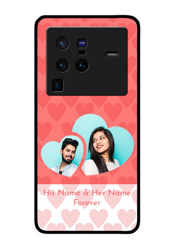 Vivo X80 Pro 5G Personalized Glass Phone Case - Couple Pic Upload Design