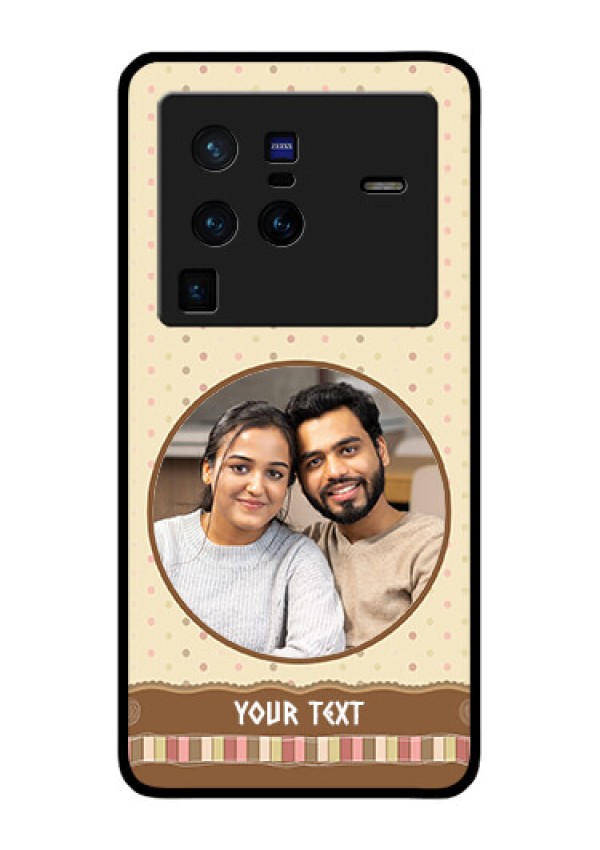 Vivo X80 Pro 5G Custom Glass Mobile Case - Brown Dotted Mobile Case Design