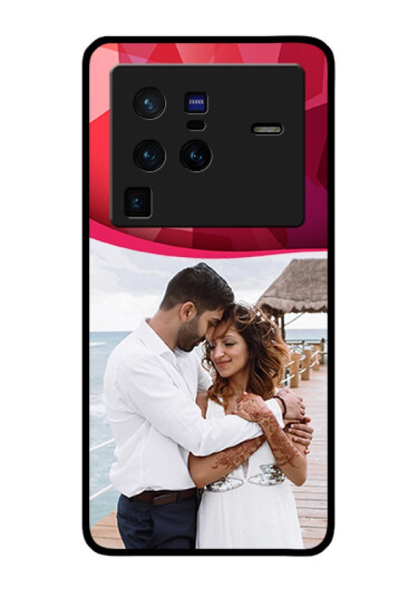Vivo X80 Pro 5G Custom Glass Mobile Case - Red Abstract Design