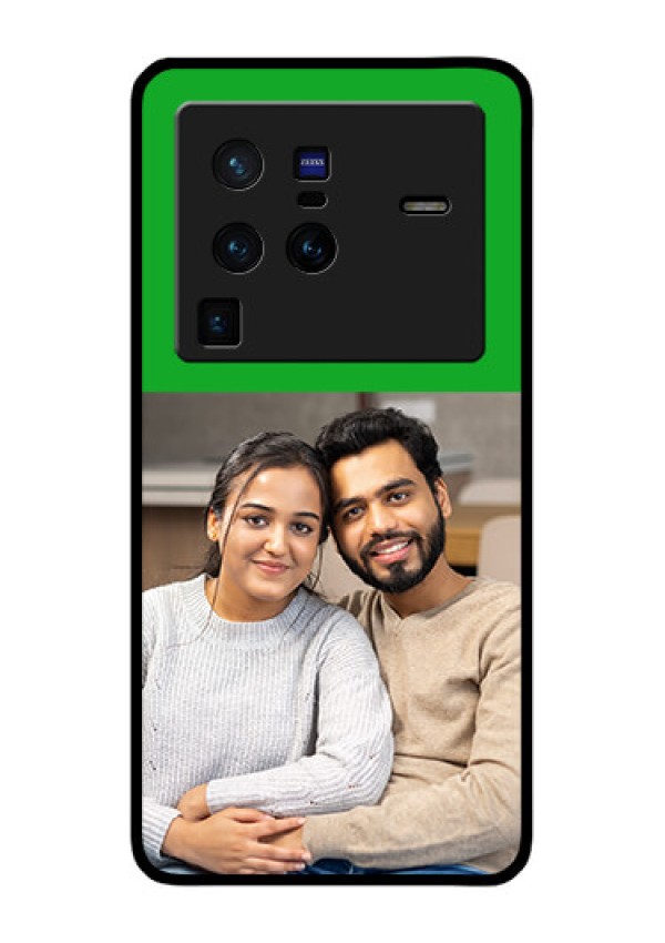 Vivo X80 Pro 5G Personalized Glass Phone Case - Green Pattern Design