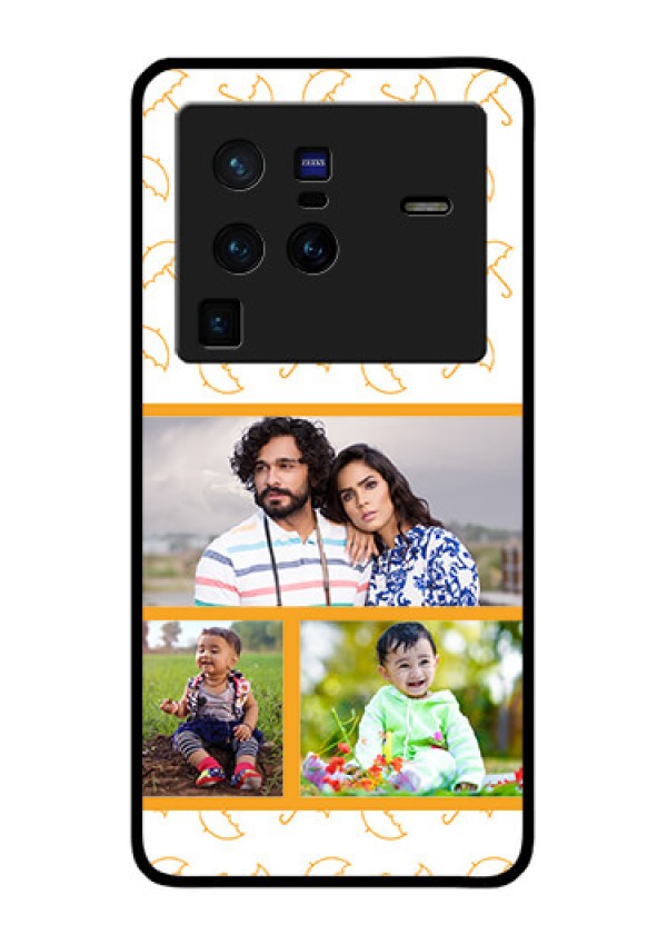 Vivo X80 Pro 5G Custom Glass Mobile Case - Yellow Pattern Design
