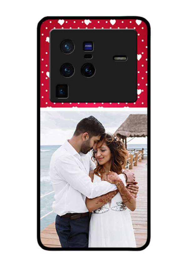 Vivo X80 Pro 5G Photo Printing on Glass Case - Hearts Mobile Case Design