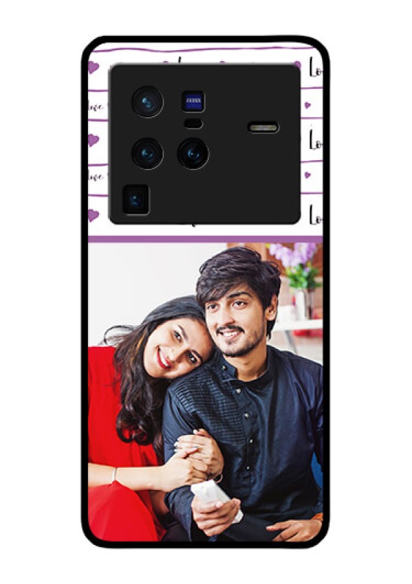 Vivo X80 Pro 5G Custom Glass Mobile Case - Couples Heart Design