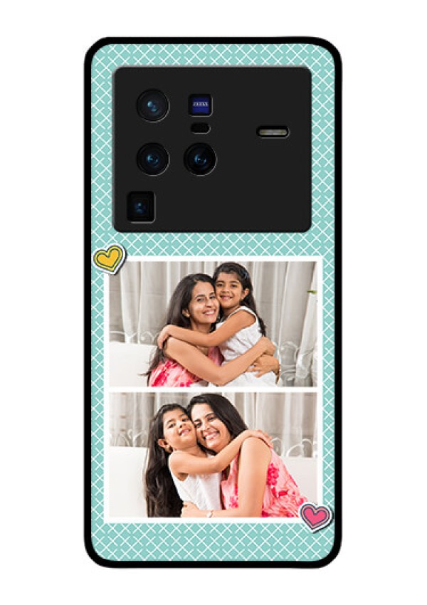 Vivo X80 Pro 5G Custom Glass Phone Case - 2 Image Holder with Pattern Design