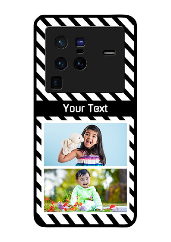 Vivo X80 Pro 5G Photo Printing on Glass Case - Black And White Stripes Design