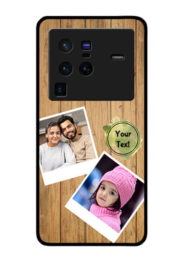 Vivo X80 Pro 5G Custom Glass Phone Case - Wooden Texture Design