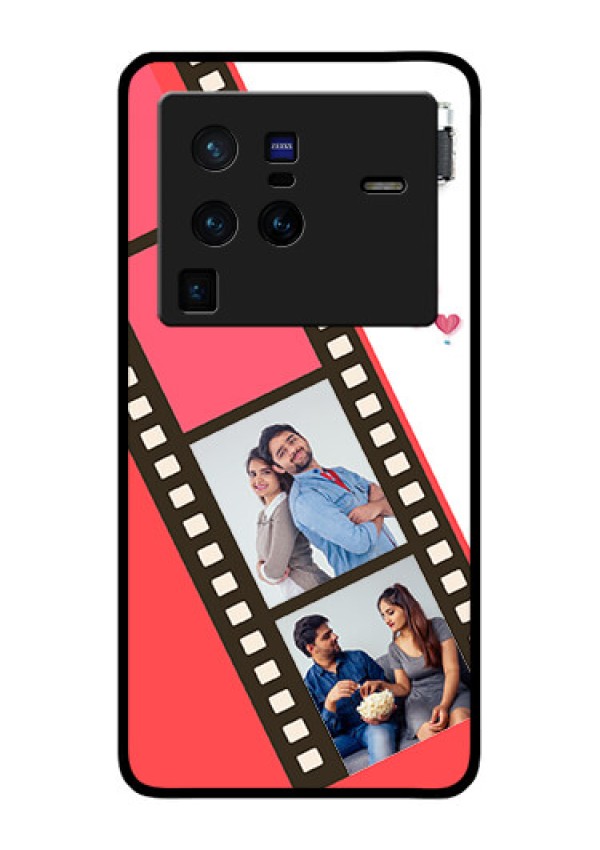 Vivo X80 Pro 5G Personalized Glass Phone Case - 3 Image Holder with Film Reel