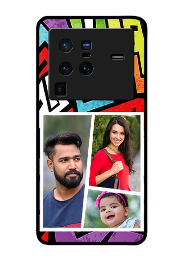 Vivo X80 Pro 5G Custom Glass Phone Case - Graffiti pattern Design