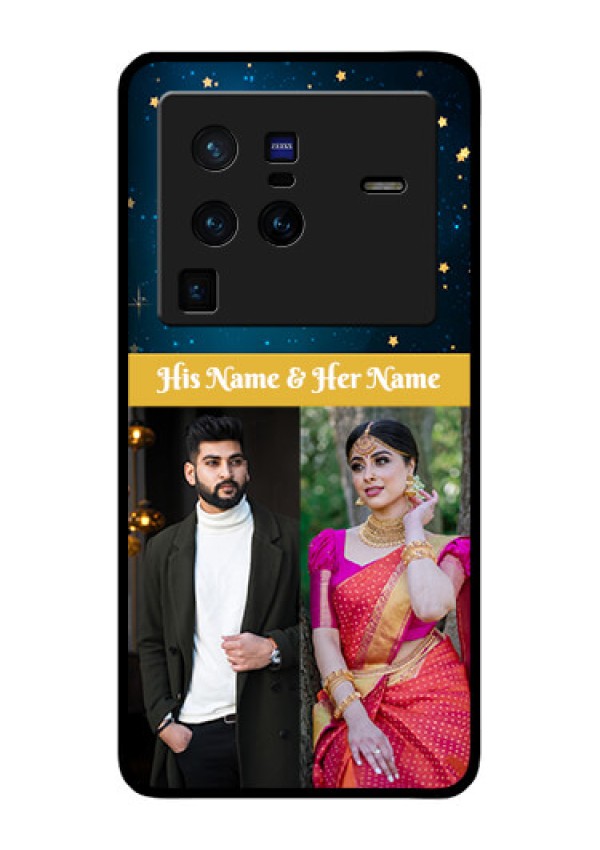 Vivo X80 Pro 5G Custom Glass Phone Case - Galaxy Stars Backdrop Design