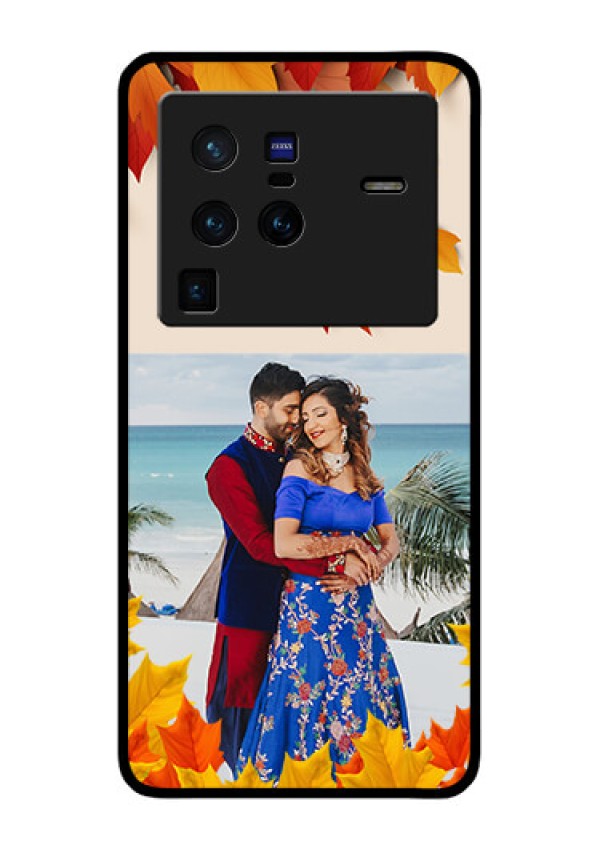 Vivo X80 Pro 5G Photo Printing on Glass Case - Autumn Maple Leaves Design