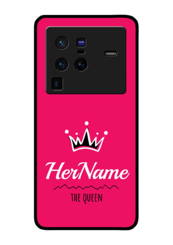 Vivo X80 Pro 5G Glass Phone Case Queen with Name