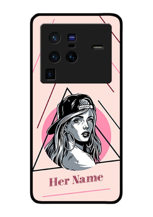 Vivo X80 Pro 5G Personalized Glass Phone Case - Rockstar Girl Design