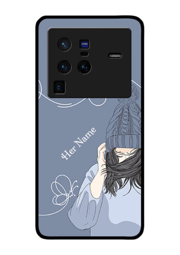 Vivo X80 Pro 5G Custom Glass Mobile Case - Girl in winter outfit Design
