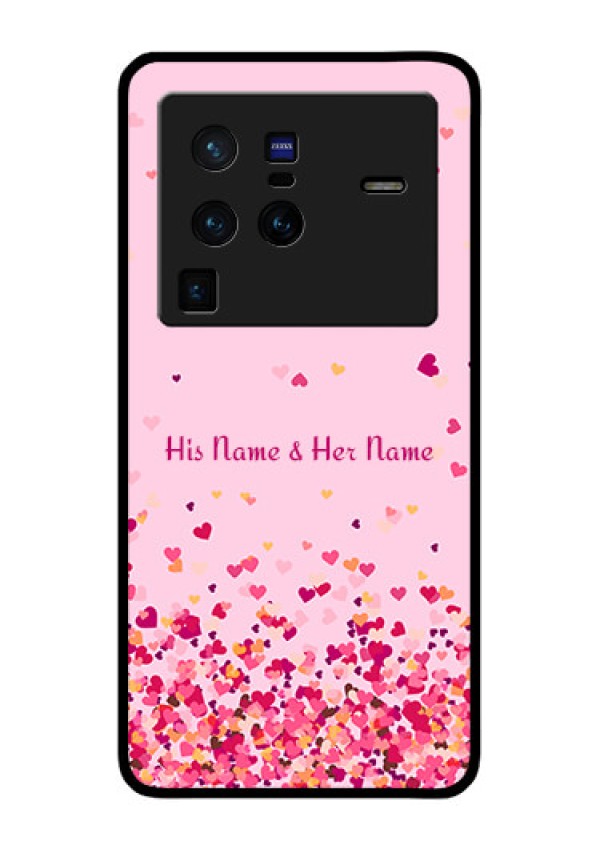 Vivo X80 Pro 5G Photo Printing on Glass Case - Floating Hearts Design