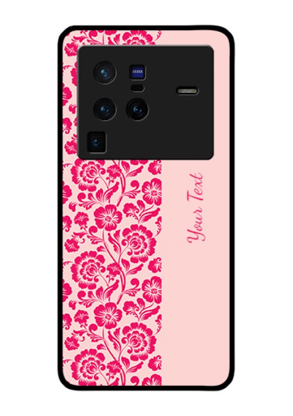 Vivo X80 Pro 5G Custom Glass Phone Case - Attractive Floral Pattern Design