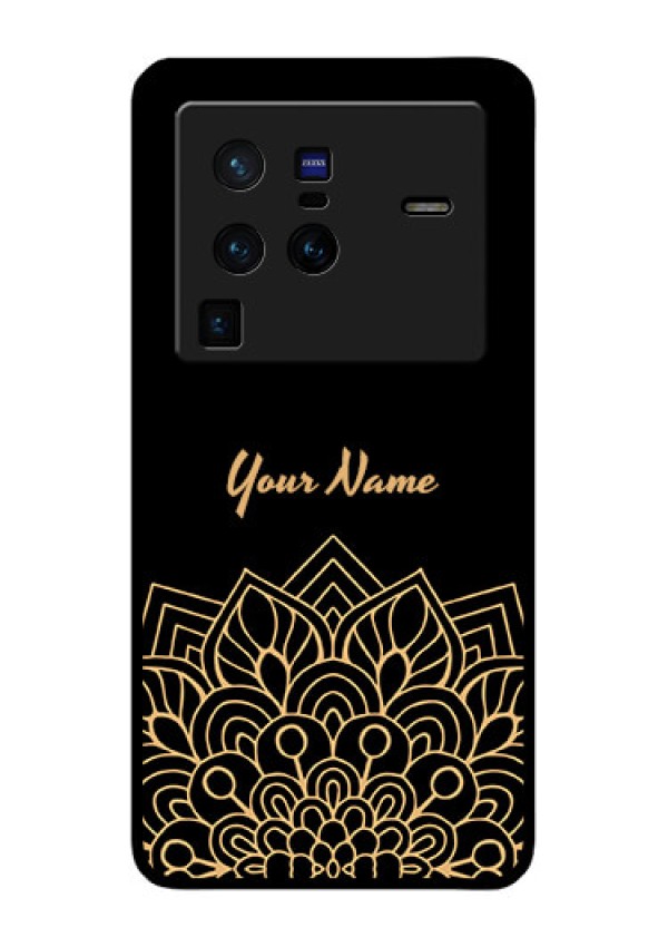 Vivo X80 Pro 5G Custom Glass Phone Case - Golden mandala Design