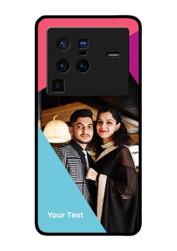 Vivo X80 Pro 5G Custom Glass Mobile Case - Stacked Triple colour Design
