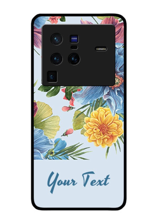 Vivo X80 Pro 5G Custom Glass Mobile Case - Stunning Watercolored Flowers Painting Design