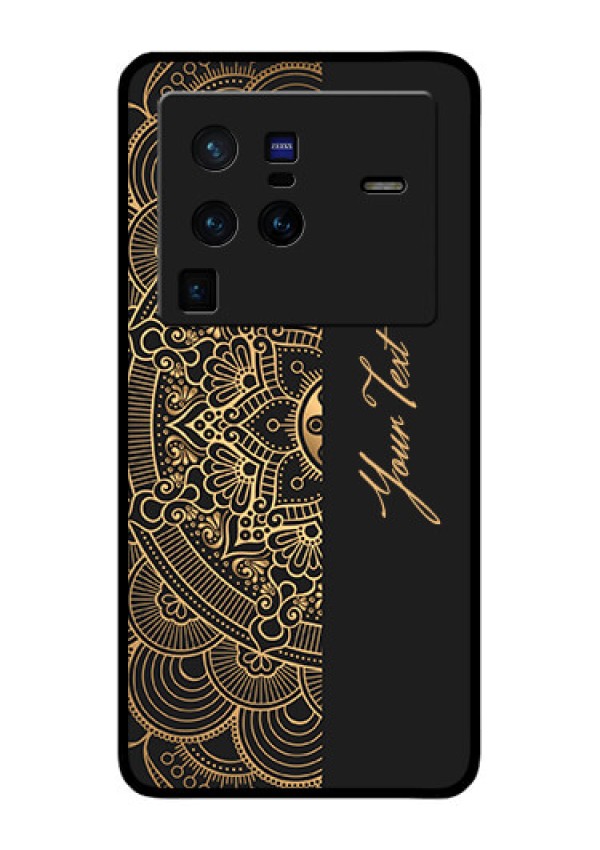 Vivo X80 Pro 5G Photo Printing on Glass Case - Mandala art with custom text Design