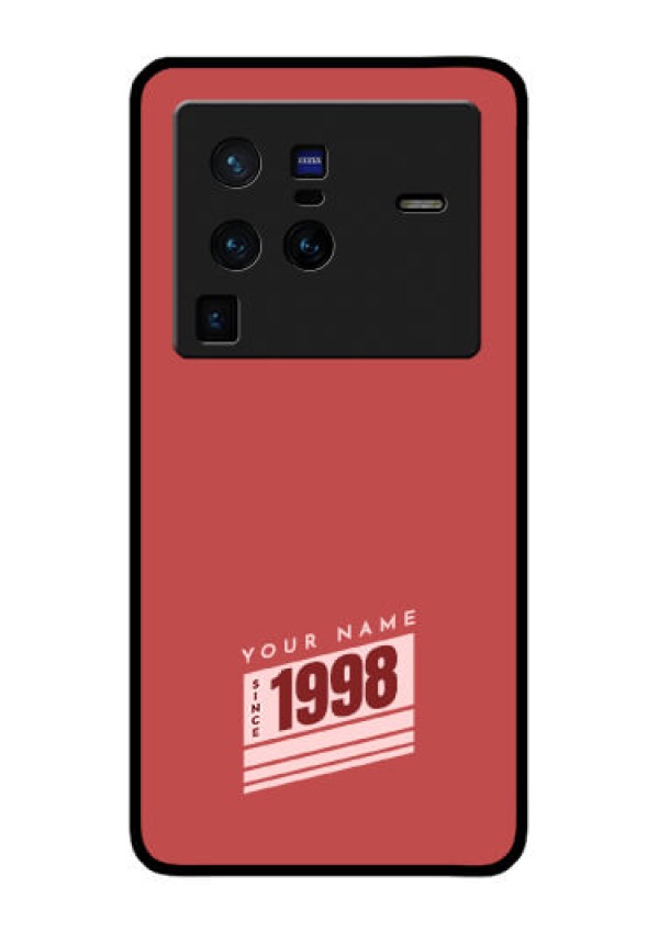 Vivo X80 Pro 5G Custom Glass Phone Case - Red custom year of birth Design